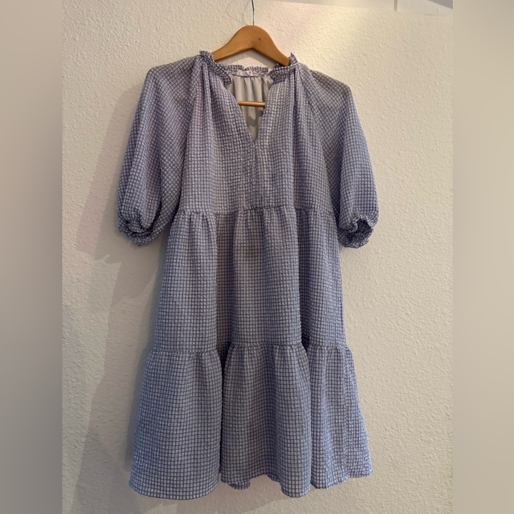 THML Purple White Checkered Dress